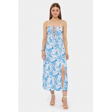 Rochie imprimeu floral - Albastru