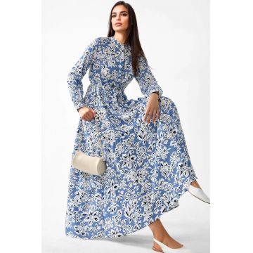 Rochie maxi -  albastru - material textil Rochie maxi -  albastru - material textil