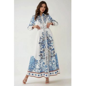 Rochie maxi  albastru - textil