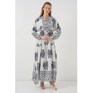 Rochie maxi dama -  decolteu in V - textil