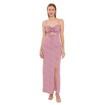 Rochie maxi -  Floral - Roz - Viscoza