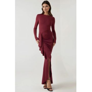 Rochie maxi -  rosu - jerseu Rochie maxi -  rosu - jerseu