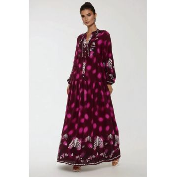 Rochie maxi  roz/mov - viscoza