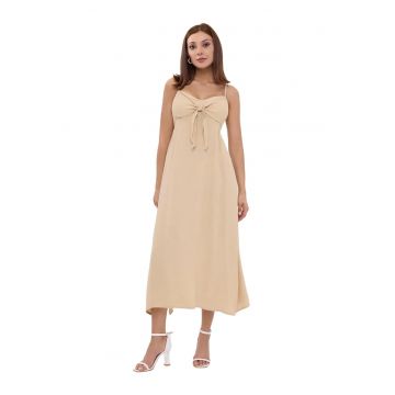 Rochie midi -  Bej - Viscoza Rochie midi -  Bej - Viscoza