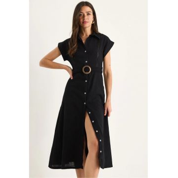 Rochie midi  bumbac texturat Rochie midi  bumbac texturat