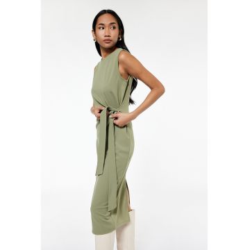 Rochie midi cu cordon lateral Rochie midi cu cordon lateral
