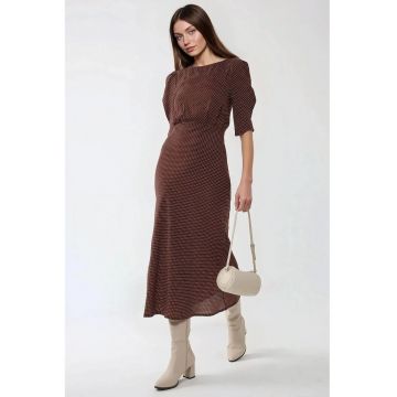 Rochie midi cu maneci bufante Rochie midi cu maneci bufante