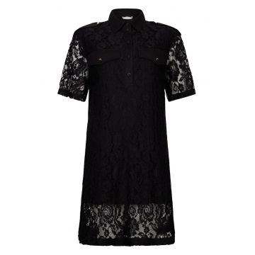 Rochie midi cu strat exterior de dantela Rochie midi cu strat exterior de dantela