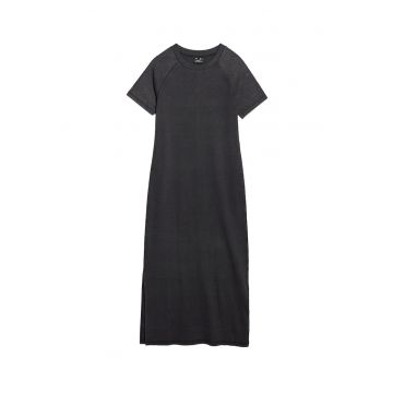 Rochie midi  din tricot - bumbac - negru
