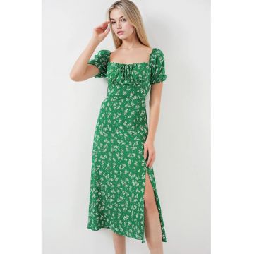 Rochie midi HiCCUP imprimeu floral - funda - verde - viscoza