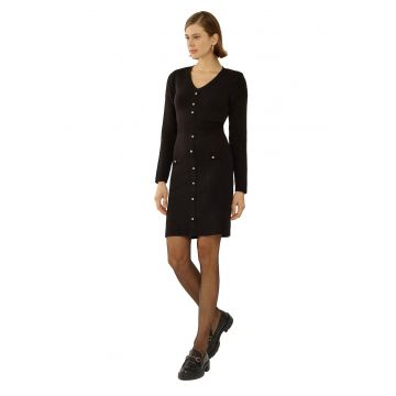 Rochie midi -  negru - jerseu Rochie midi -  negru - jerseu