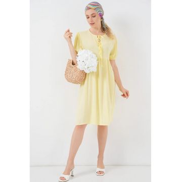 Rochie midi -  Textil - Galben mustar - Rochie midi -  Textil - Galben mustar -