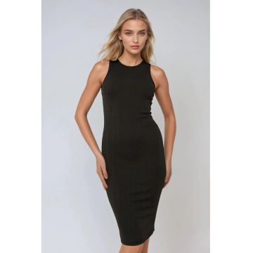 Rochie mini -  cu guler halter - neagra