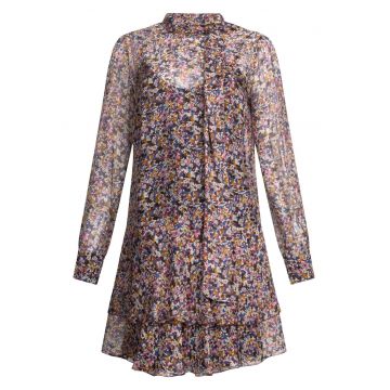 Rochie mini din amestec de matase Floral Rochie mini din amestec de matase Floral