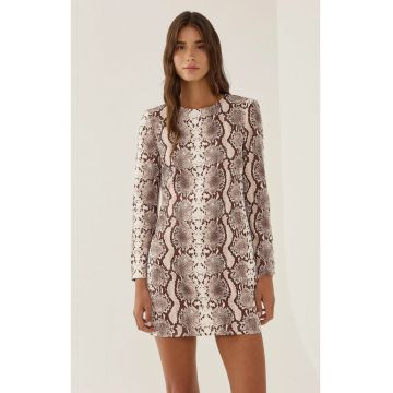 Rochie mini -  imprimeu - multicolor - textil