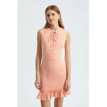 Rochie mini -  portocalie - textil Rochie mini -  portocalie - textil
