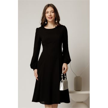 Rochie neagra eleganta de ocazie din voal in clini