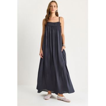 Rochie  patrat - gri inchis - textil Rochie  patrat - gri inchis - textil