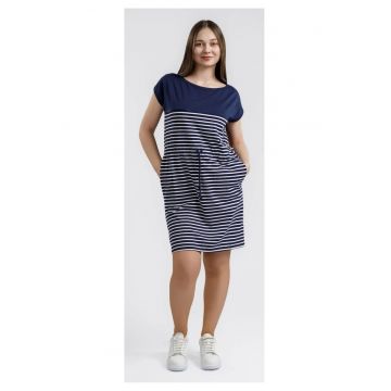Rochie pentru dame cu imprimeu si maneca scurta Rochie pentru dame cu imprimeu si maneca scurta