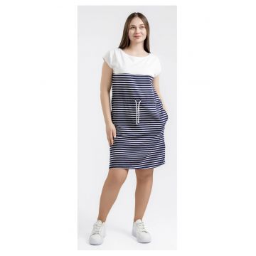 Rochie pentru dame cu imprimeu si maneca scurta Rochie pentru dame cu imprimeu si maneca scurta