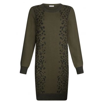 Rochie-pulover si animal print Rochie-pulover si animal print
