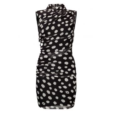 Rochie scurta cambrata cu buline Rochie scurta cambrata cu buline
