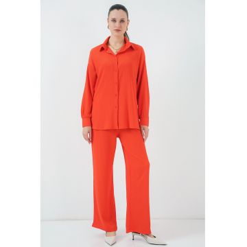 Compleu dama -  BDART - tricotat - maneca lunga - portocaliu - lycra -