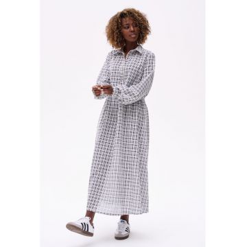 Rochie-camasa cu imprimeu in carouri Kora