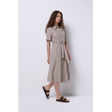 Rochie-camasa din amestec de in cu cordon