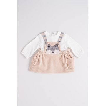 Rochie cu design 2 in 1 si imprimeu grafic