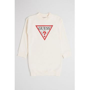 Rochie cu imprimeu logo si maneci lungi