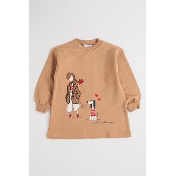 Rochie cu imprimeu si terminatie evazata