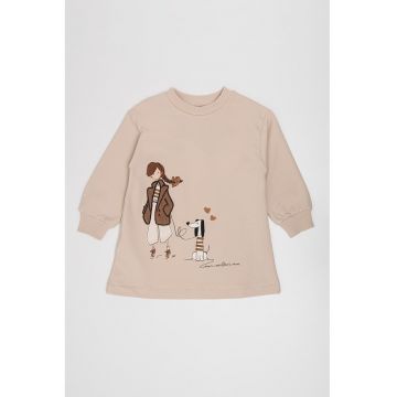 Rochie cu imprimeu si terminatie evazata