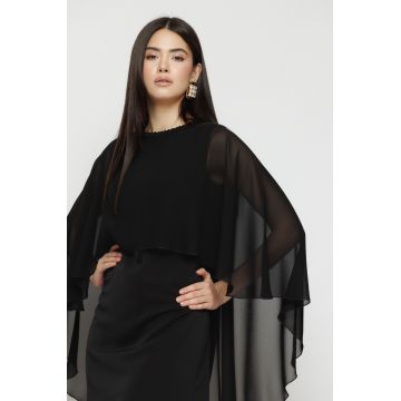 Rochie dama cu capa din voal