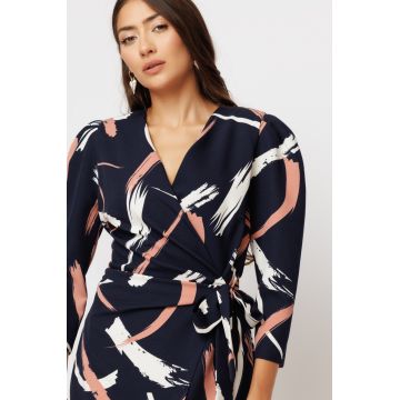 Rochie dama imprimata suprapusa