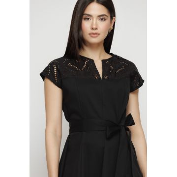 Rochie dama neagra din poplin