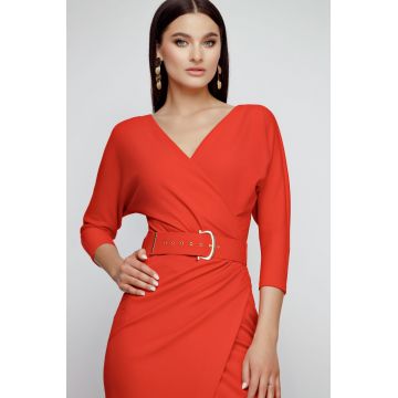 Rochie dama rosie suprapusa