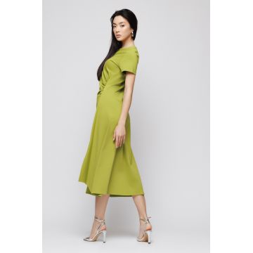 Rochie dama verde asimetrica