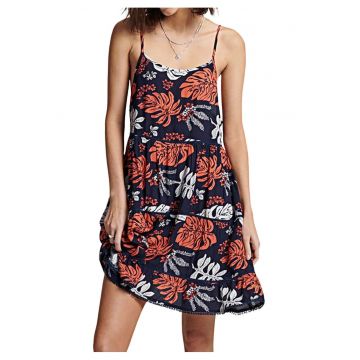 Rochie de plaja  Vintage Cami Beach pentru femei - bleumarin - cu imprimeu - marimea