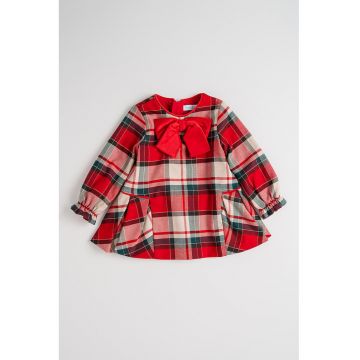 Rochie din amestec de bumbac cu model in carouri