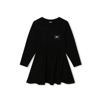 Rochie din amestec de bumbac cu terminatie evazata