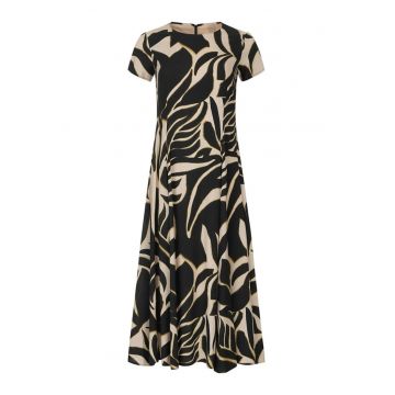 Rochie evazata cu imprimeu abstract