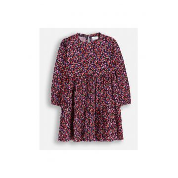 Rochie evazata cu imprimeu floral si imprimeu floral