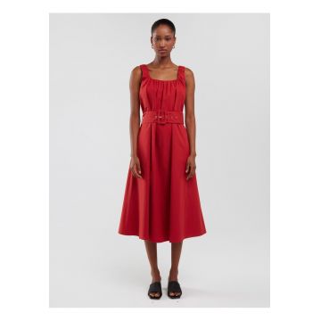 Rochie evazata midi cu decolteu patrat Rochie evazata midi cu decolteu patrat