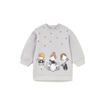 Rochie fete -  gri - 95% bumbac - 5% elastan -