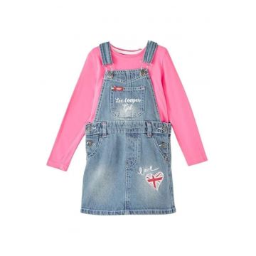 Rochie fete -  set blugi din bumbac cu bluza - albastru -