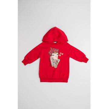 Rochie-hanorac cu imprimeu grafic