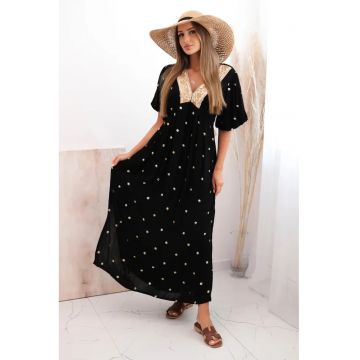 Rochie lunga cu broderie