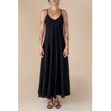 Rochie lunga din amestesc de in - cu croiala in A