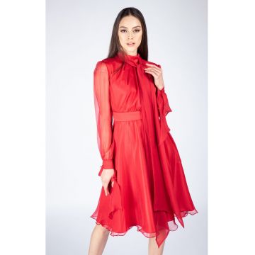 Rochie matase cu esarfe